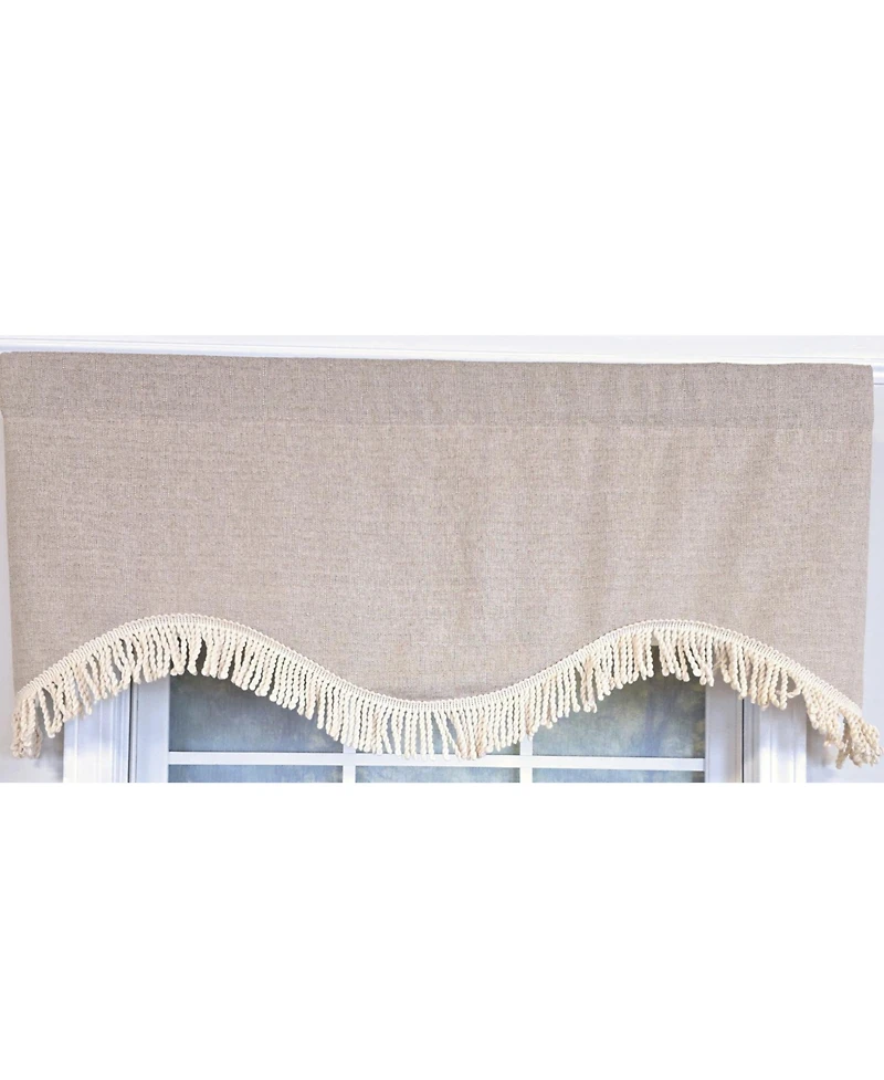 Rlf Home 100% Cotton Denton Cornice Fully lined Windows Rod Pocket Valance 50" x 17" Cream