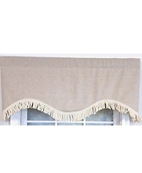 Rlf Home 100% Cotton Denton Cornice Fully lined Windows Rod Pocket Valance 50" x 17" Cream