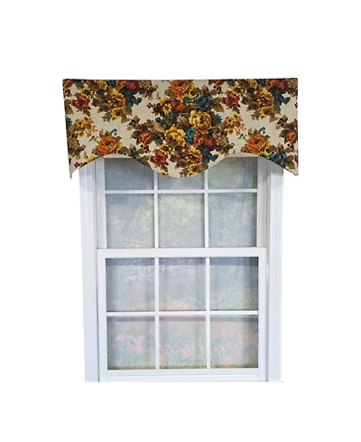 Rlf Home 100% Cotton Bountiful Cornice Fully lined Windows Rod Pocket Valance 50" x 17" Multi
