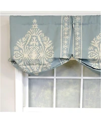 Rlf Home 3" Rod Pocket High Quality Fabric Nora Stationary Balloon Valance for Windows 50" x 23" Blue