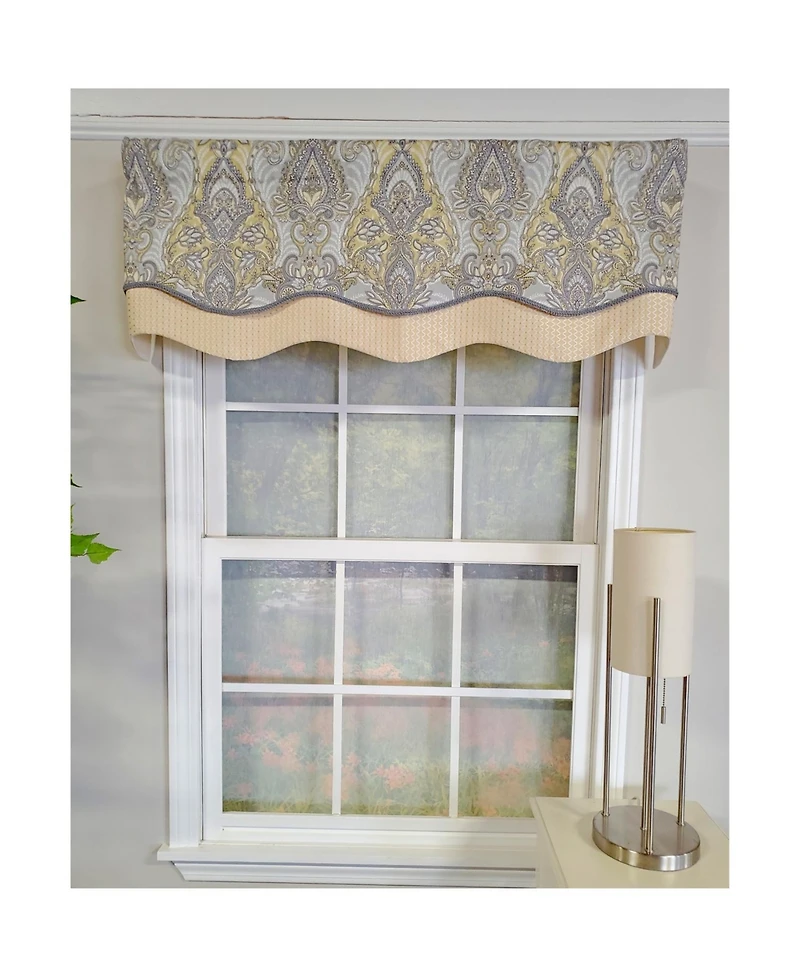Rlf Home 3" Rod Pocket High Quality Fabric Nobility Glory Valance for Windows 50" x 16" Gary