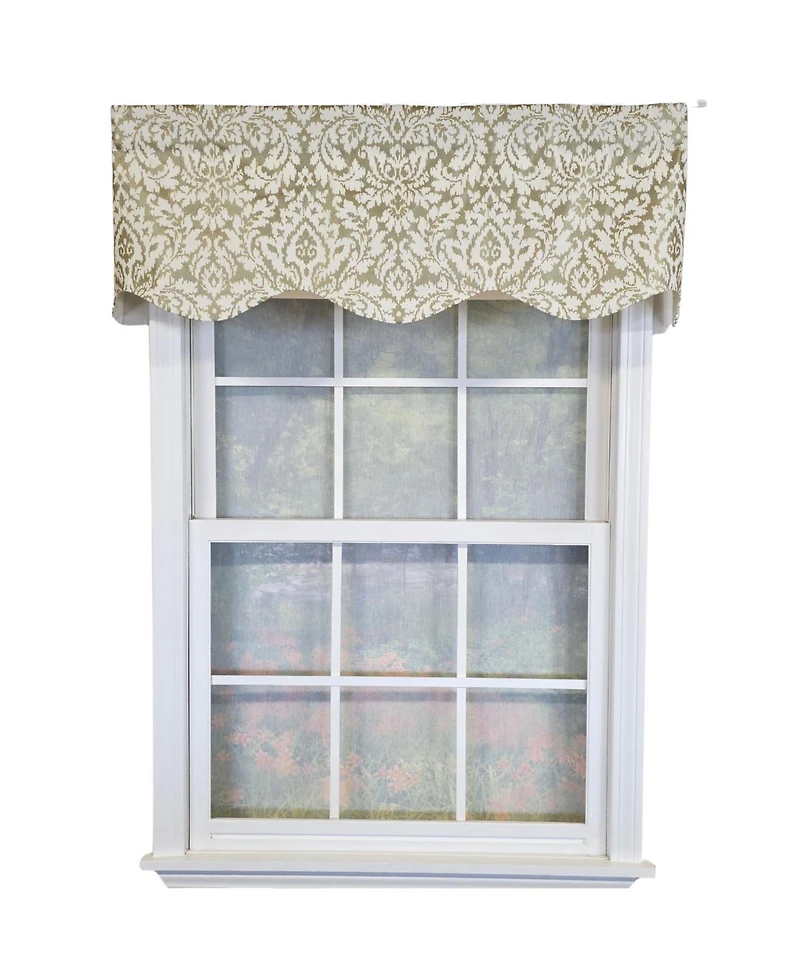 Rlf Home 100% Cotton Cambridge Provance Fully lined Windows Rod Pocket Valance 50" x 15" Silver