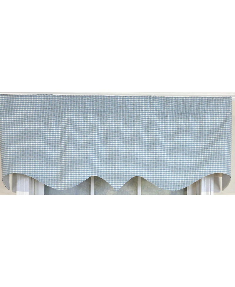 Rlf Home 100% Cotton Shepherd Check Regal Fully lined Windows Rod Pocket Valance 50" x 17" Blue