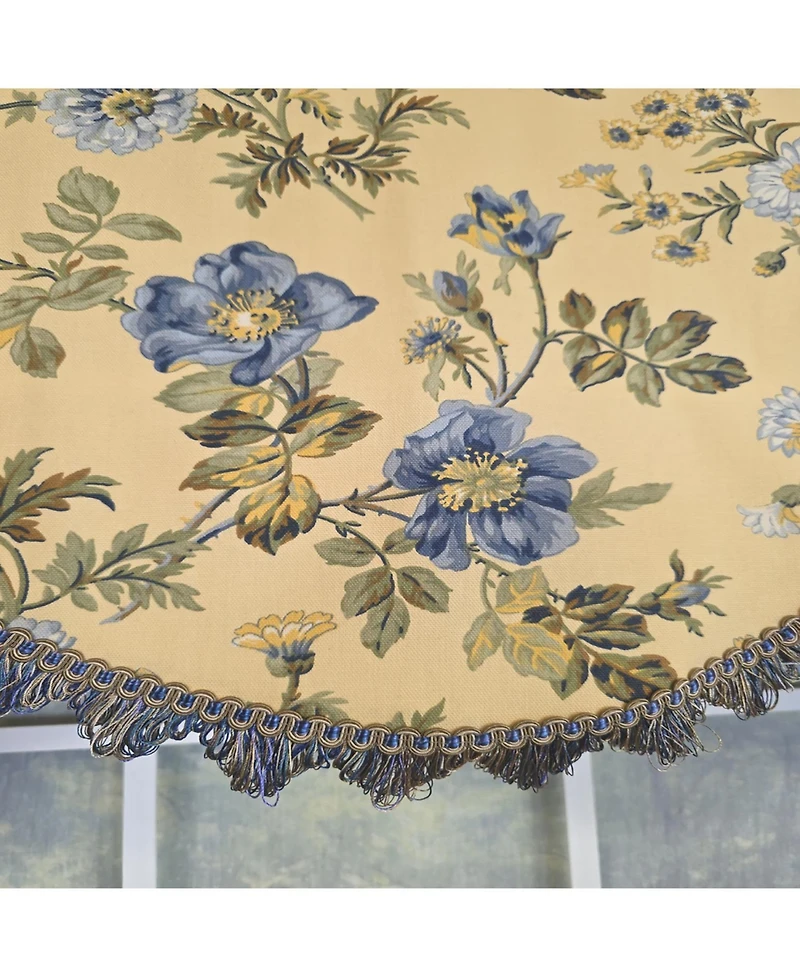 Rlf Home 100% Cotton Sunrise Cornice Fully lined Windows Rod Pocket Valance 50" x 17" Yellow