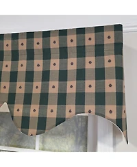 Rlf Home 100% PolyesterCollette Squares Shaped Fully lined Windows Rod Pocket Valance 51" x 15" Green