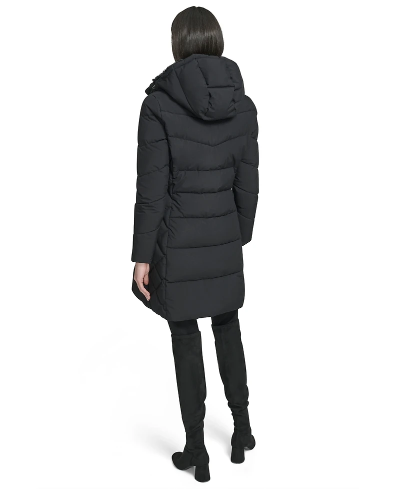 Calvin Klein Women's Collar Hooded Puffer Coat