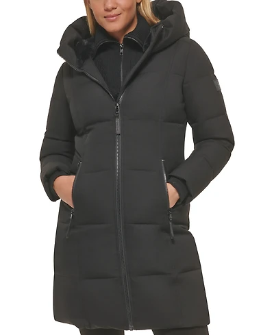 Calvin Klein Women's Stand Collar Hooded Puffer Coat