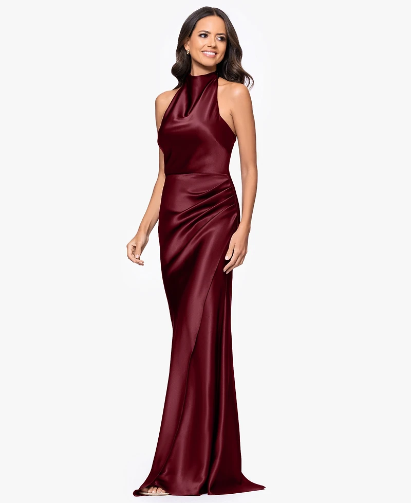 Betsy & Adam Petite Long Halter Dress