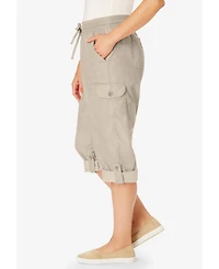 Woman Within Plus Convertible Length Cargo Capri/Bermuda
