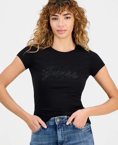 Guess Women's Rhinestone Logo T-Shirt