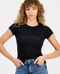 Guess Women's Rhinestone Logo T-Shirt