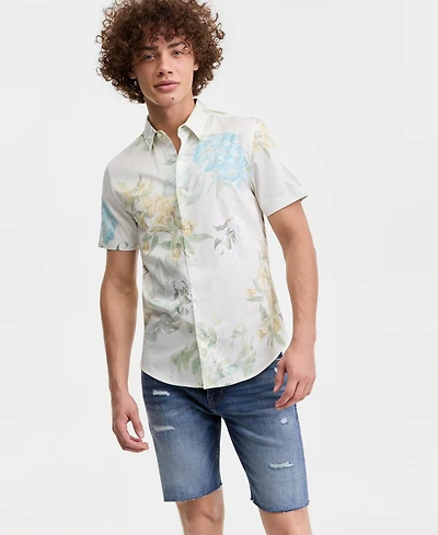 Guess Men's Luxe Floral Woven Shirt
