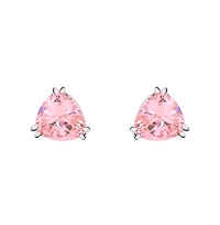 Bling Jewelry Set of 2 Large Triangle Cz Solitaire Clip-On Earrings Silver Plated 12MM