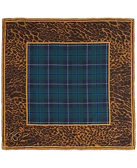 Lauren Ralph Holiday Plaid Animal Print Scarf