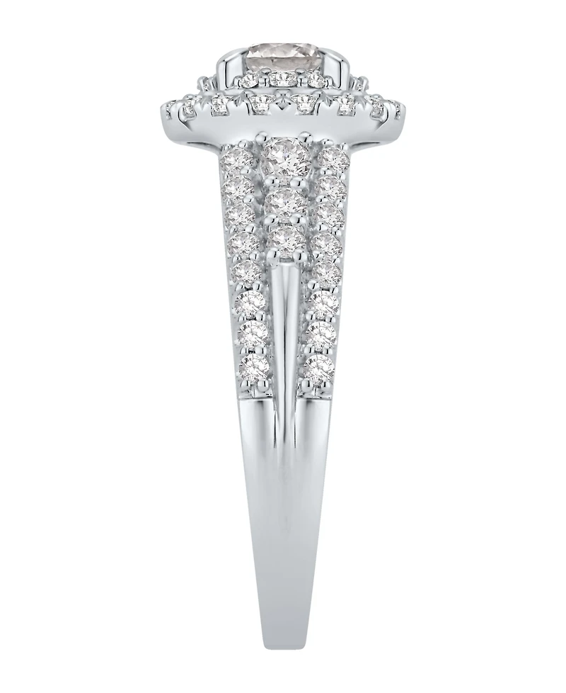 Macy's Diamond Double Halo Engagement Ring (1-1/4 ct. t.w.) in 14K White Gold