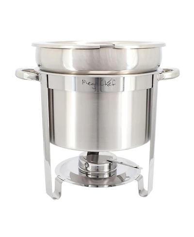 MegaChef 7.4 Quart Round Stainless Steel Soup Professional Chafing Dish/Food Warmer/Buffet Server Serving Trays