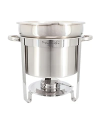 MegaChef 7.4 Quart Round Stainless Steel Soup Professional Chafing Dish/Food Warmer/Buffet Server Serving Trays