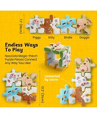 Nocciola Interactive Squeaky Dog Puzzle Toys, 4-in-1 Tearable Rip Pull Apart Enrichment Plush Stuffed Crinkle Chew Toys for Small Medium Large Breeds