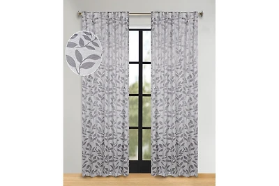 Superior Leaves Modern Bohemian Back Tab Blackout Curtain Set