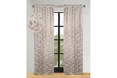 Superior Leaves Modern Bohemian Back Tab Blackout Curtain Set