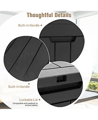 Sugift 30 Gallon Deck Box Storage Container Seating Tools-Black