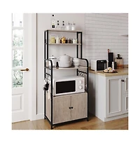 Yaheetech Metal Multilayered Gray Microwave Stand