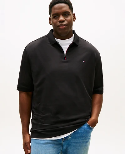 Tommy Hilfiger Men's Big & Tall Zippered Polo Shirt