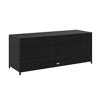 vidaXL Patio Storage Box Black 59"x19.7"x23.6" Poly Rattan