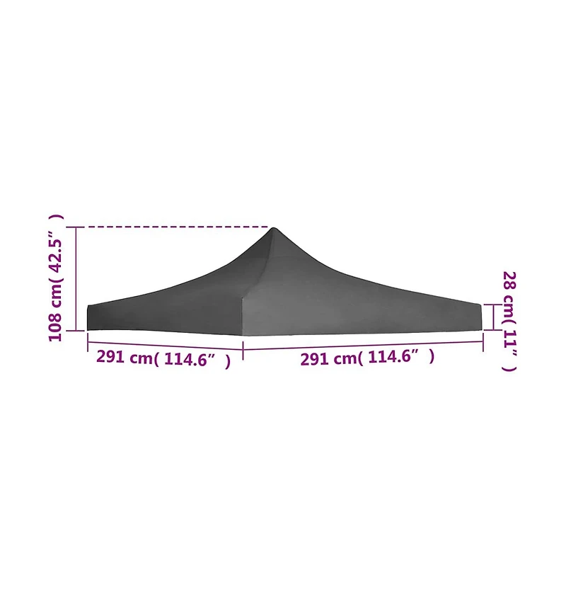 vidaXL Party Tent Roof 9.8'x9.8' Anthracite