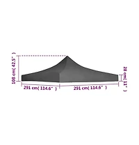 vidaXL Party Tent Roof 9.8'x9.8' Anthracite