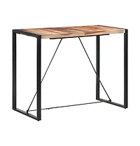 vidaXL Bar Table 55.1"x27.6"x43.3" Solid Sheesham Wood