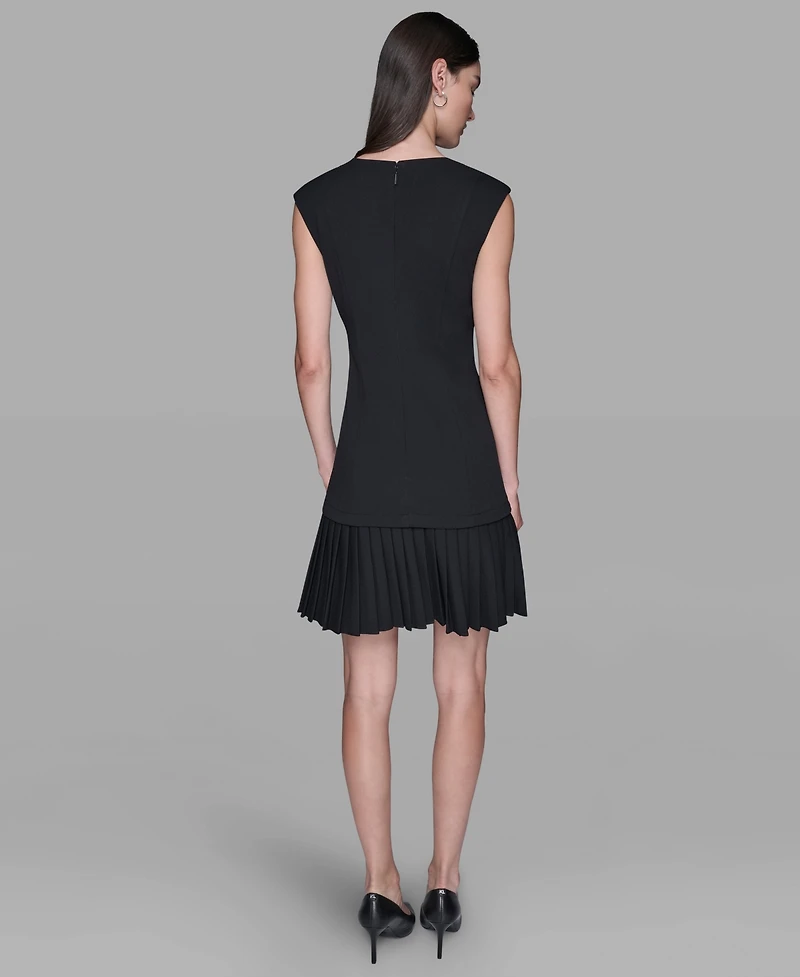 Karl Lagerfeld Paris Women's Scuba Crepe A-Line Dress