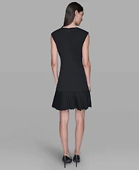 Karl Lagerfeld Paris Women's Scuba Crepe A-Line Dress