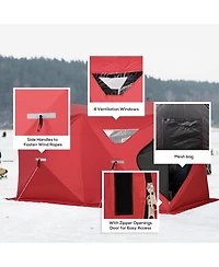 Outsunny 8 People Ice Fishing Shelter Pop-up Ice Fishing Tent,
