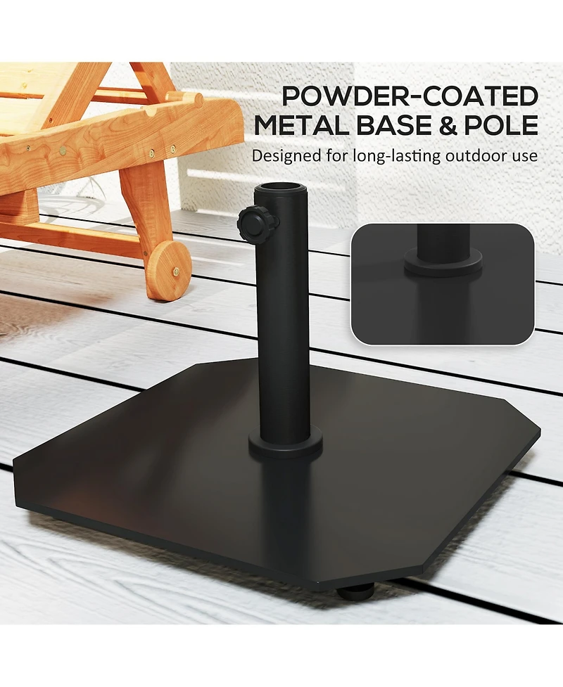 Outsunny Square Patio Umbrella Base, 41 lbs Metal Umbrella Sd,