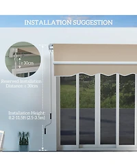 Outsunny 13' x 8' Manual Retractable Awning Sunshade Shelter