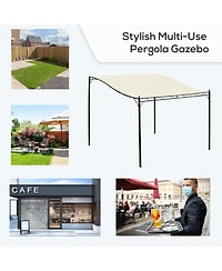 Outsunny 10' x 10' Steel Outdoor Pergola Gazebo Patio Canopy with Durable & Spacious Weather-Resistant Design, White
