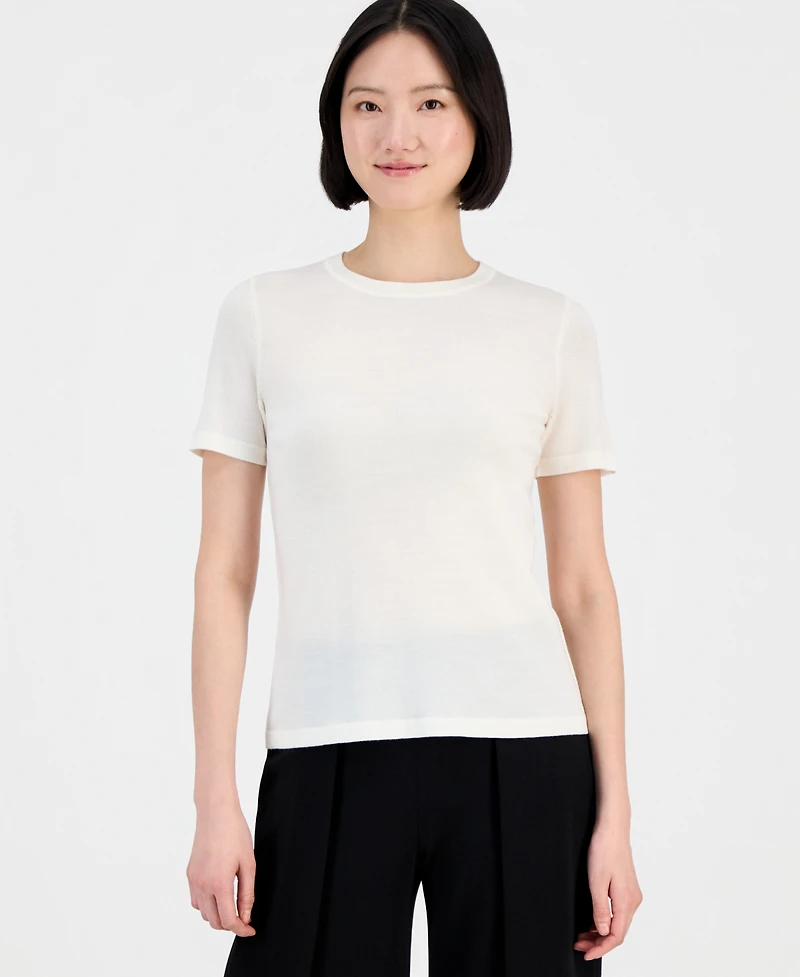 Anne Klein Women's Merino Wool Short-Sleeve Sweater