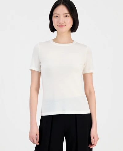 Anne Klein Women's Merino Wool Short-Sleeve Sweater