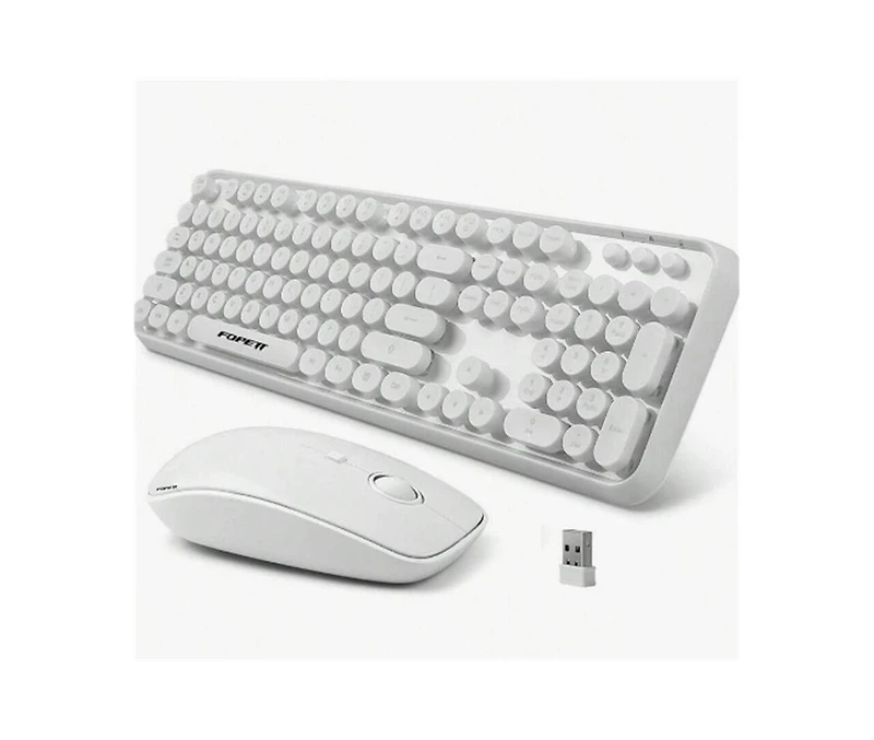Risokeys 2.4GHz Wireless Keyboard and Mouse Set (White)