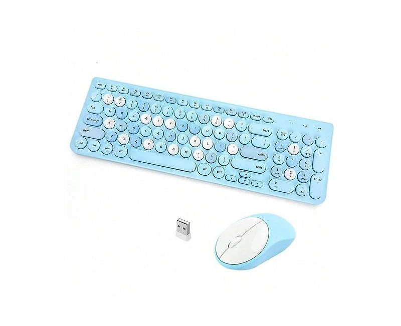 risokeys Wireless Keyboard And Mouse Combo - 2.4GHz -Blue Colorful.