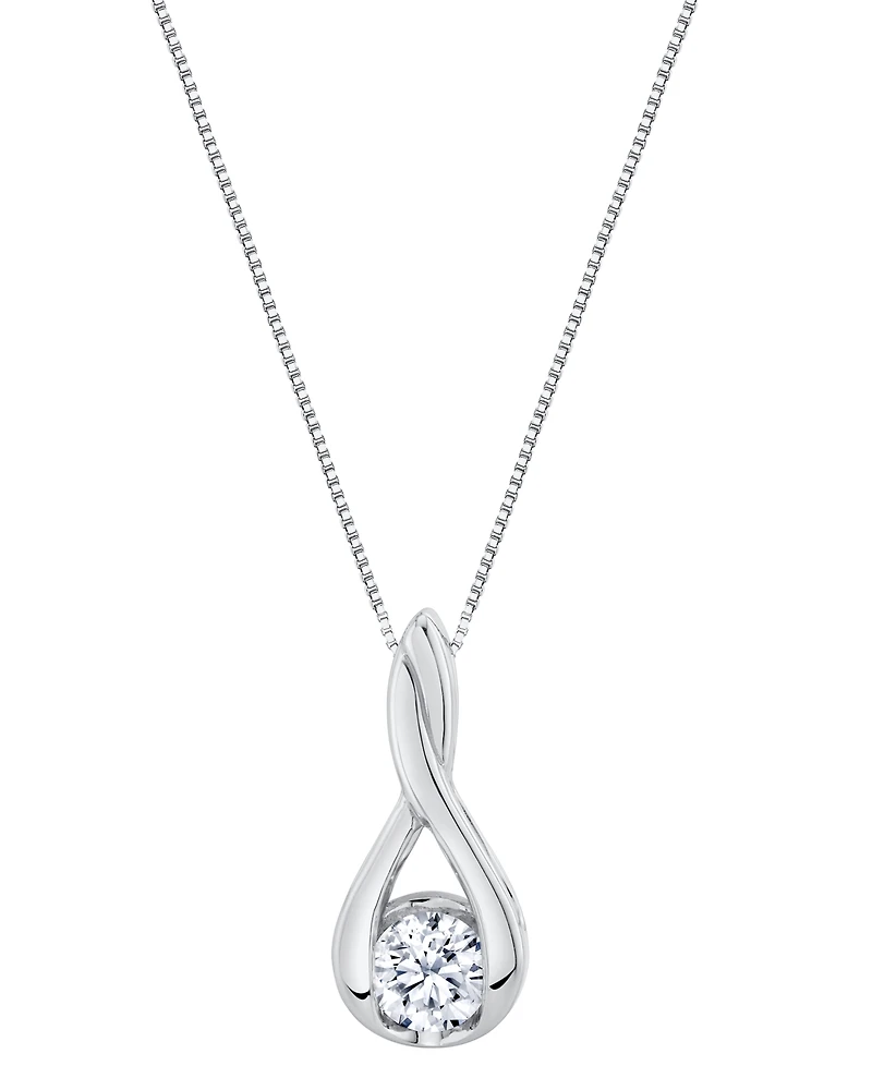 Sirena Lab Grown Diamond Knot Pendant Necklace ( ct. t.w.) 14K White Gold (also Yellow Gold