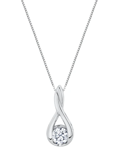 Sirena Lab Grown Diamond Knot Pendant Necklace ( ct. t.w.) 14K White Gold (also Yellow Gold