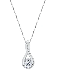 Sirena Lab Grown Diamond Knot Pendant Necklace ( ct. t.w.) 14K White Gold (also Yellow Gold