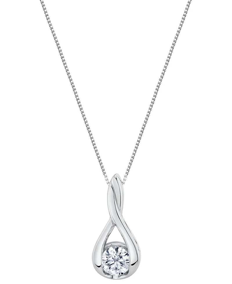 Sirena Lab Grown Diamond Knot Pendant Necklace ( ct. t.w.) 14K White Gold (also Yellow Gold