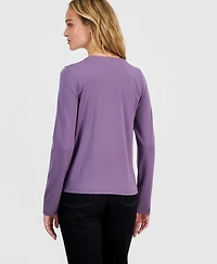Eileen Fisher Women's V-Neck Button Front Top