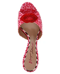 Betsey Johnson Women's Casidy Rhinestone Lips Mules