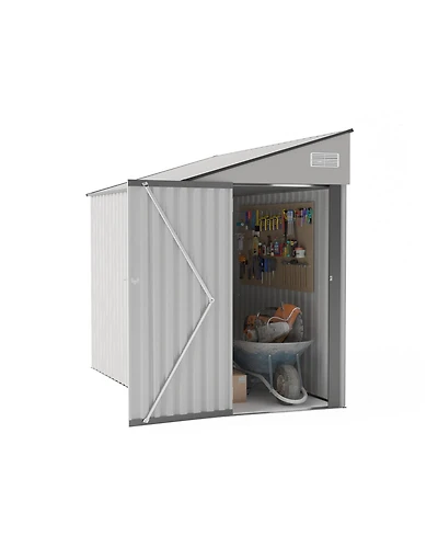 Mondawe 4x8 Ft Metal Storage Shed with Hinged Door, Ventilation & Protective Film