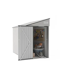Mondawe 4x8 Ft Metal Storage Shed with Hinged Door, Ventilation & Protective Film