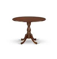 5 Piece Dining Set Includes 1 Drop Leaves Wooden Table and 4 Dark Khaki Linen Fabric Parsons Chair Button Tufted Back with Nail Heads